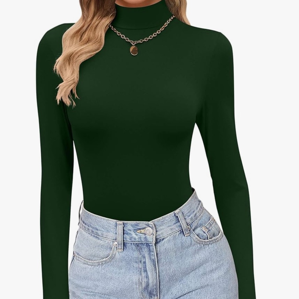 Thermal base layer top Green Long Sleeve Top